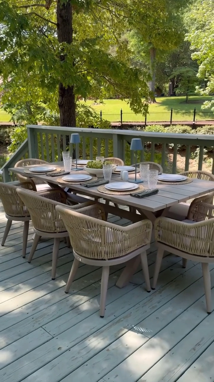 10/10 recommend this Amazon Patio dining set! This @purpleleafgarden furniture has all the makings of the luxury you love — with this set you’ll get premium aluminum materials and comfortable chair design, but without the luxe $$$$ price tag!

This dining set is currently IN STOCK! But has the tendency to sell out. Grab it as peak patio season is upon us 😎

Looking forward to Dining al fresco? I’ve linked this patio set & my fave outdoor tablescape items on my Amazon storefront!

#LTKHome #LTKSaleAlert #LTKParties