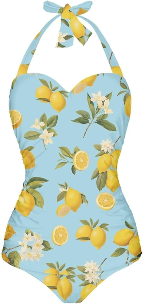 One Piece Swimsuit Women's Cosy Swimwear with Halter Strap Bathing Suit Monokini for Ladies Swimm... | Amazon (US)