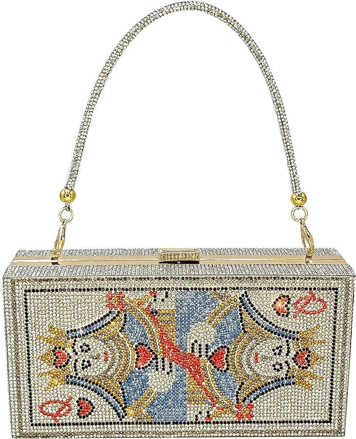 pearl&she Diamond Women Evening Handbags Purse Minaudiere Clutch Bag,Stack of Cash Dollars Crysta... | Amazon (US)
