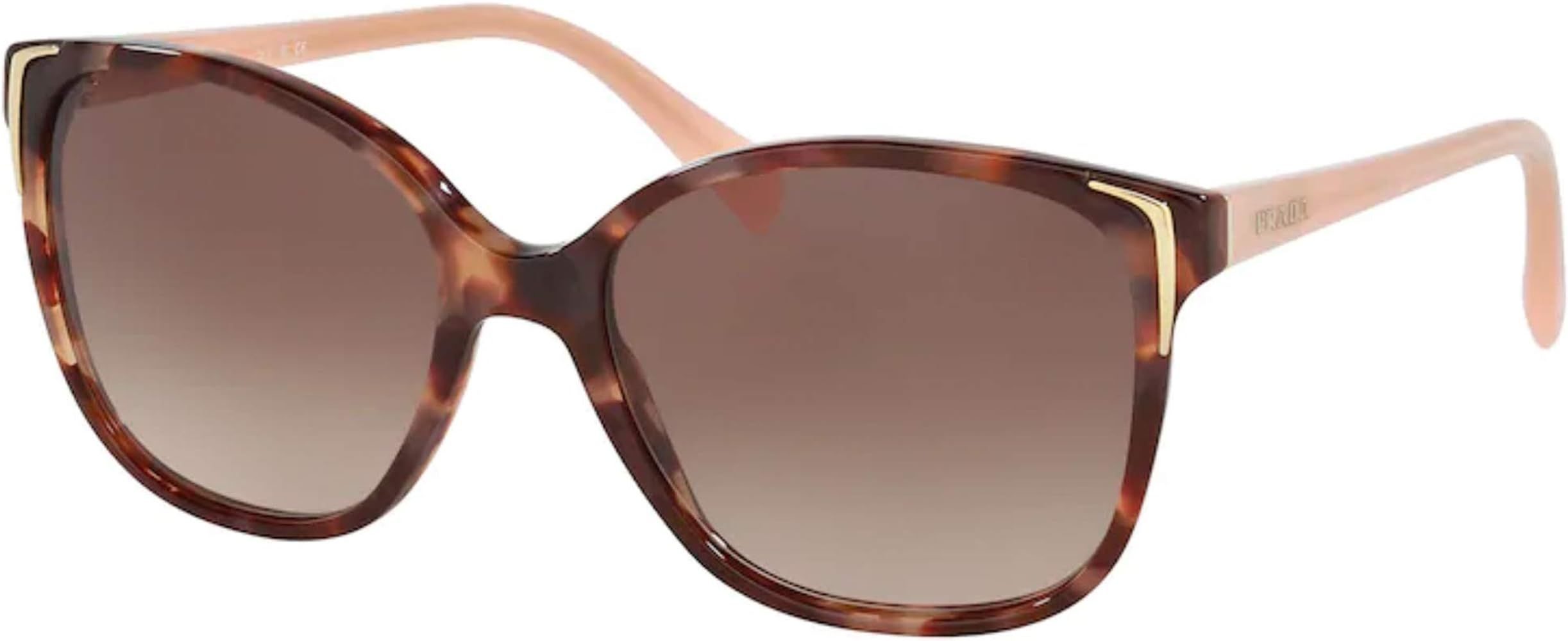 Prada PR01OS UE00A6 Spotted Brown/Pink PR01OS Round Sunglasses Lens Category | Amazon (US)