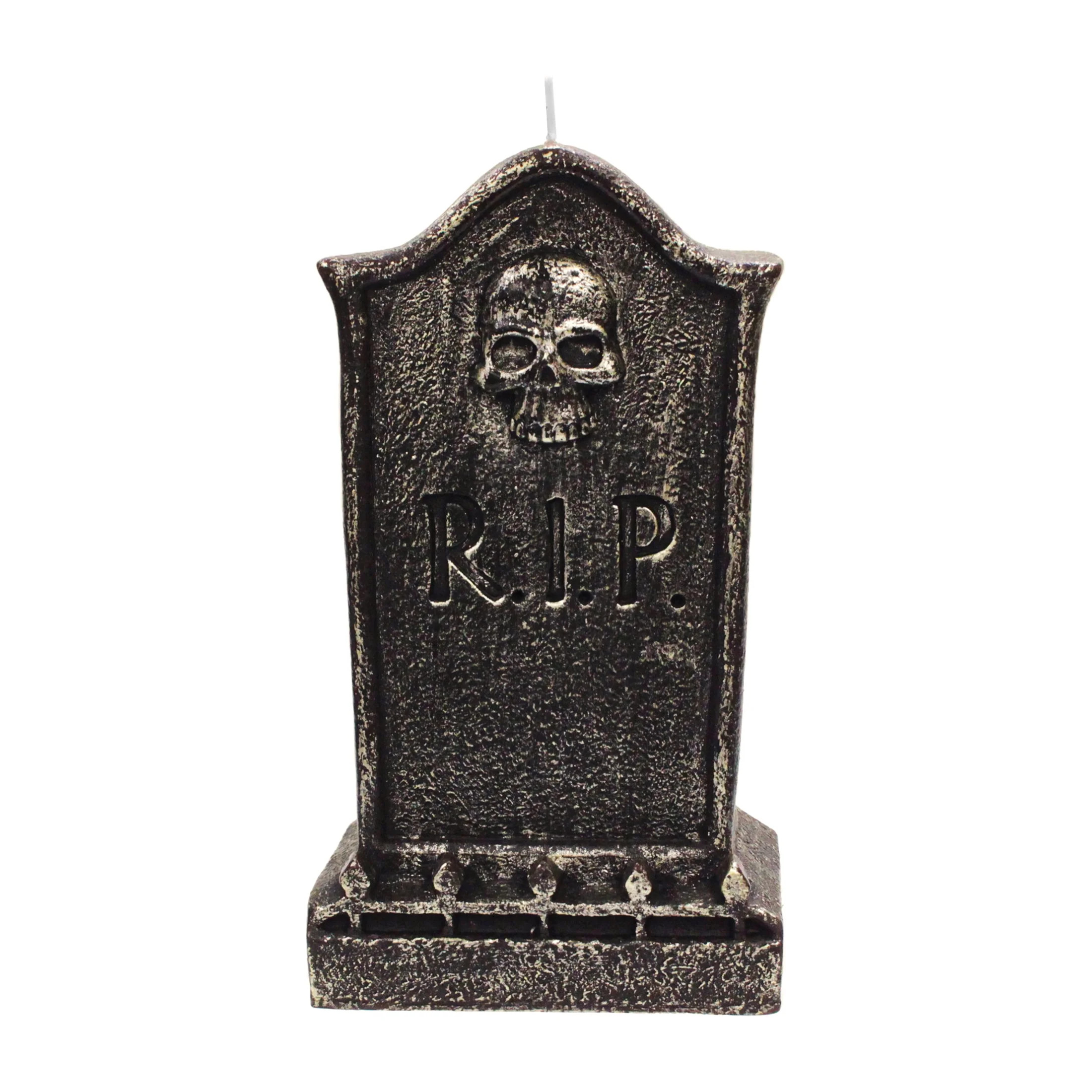 Mainstays Unscented Halloween Tombstone Figural Candle, 6.6 inches, Copper | Walmart (US)