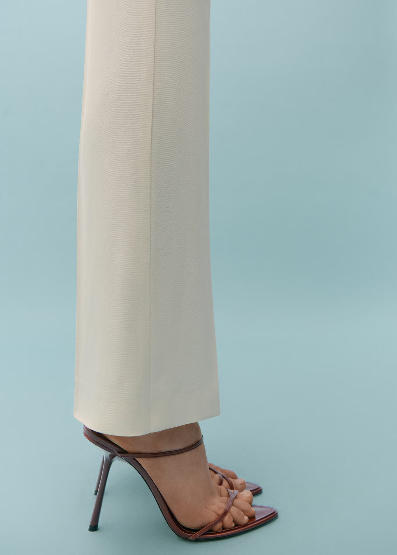 Leather sandal with inclined heel -  Woman | Mango Canada | Mango Canada