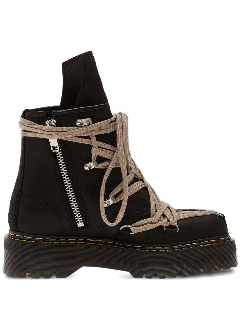 Rick Owens xDr. Martens Megalace 1460 Leather Boots | Black | FARFETCH | Farfetch Global