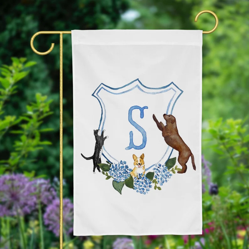 The Katherine Crest Mix and Match Pet Garden Flag Personalized Pet Yard Flag, Goldendoodle, Golde... | Etsy (US)