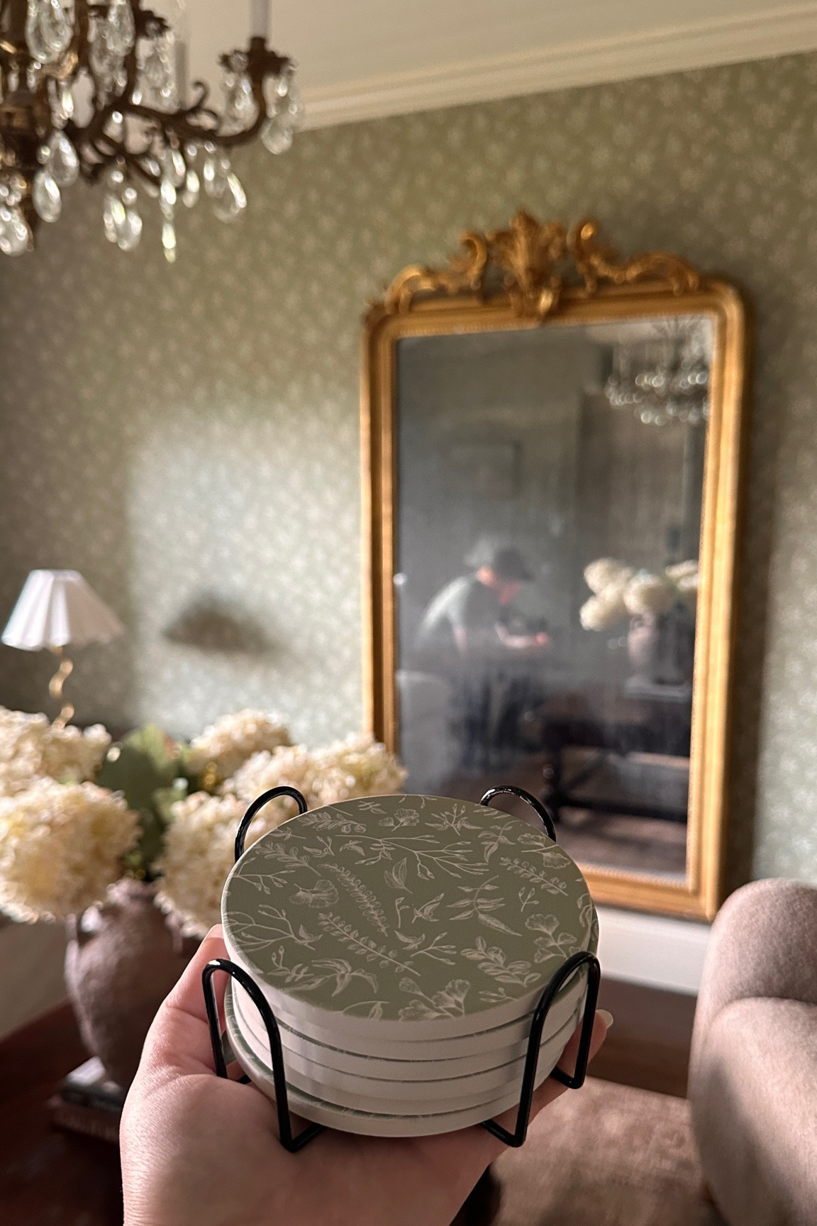 Got some cute sage floral coasters that go perfectly with my wallpaper in the cottage! 

#LTKHome
