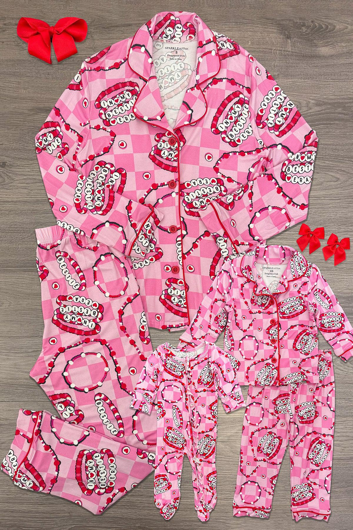 Mom & Me - Bamboo "In My Bestie Era" Bracelet Pajamas | Sparkle In Pink