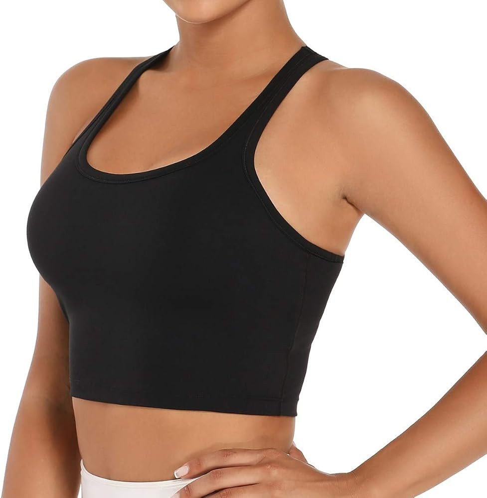 Women Removable Padded Sports Bras Workout Running Yoga Tank Tops | Amazon (US)