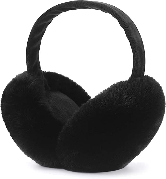 Winter Ear muffs Faux Fur Warm Earmuffs Cute Foldable Outdoor Ear Warmers For Women Girls | Amazon (US)