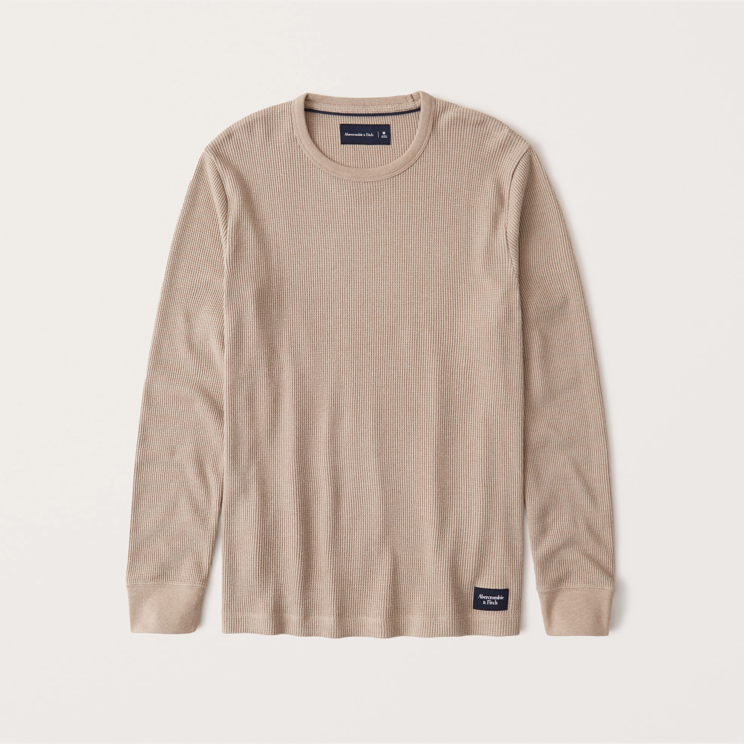 Long-Sleeve Waffle Crew Tee | Abercrombie & Fitch (US)