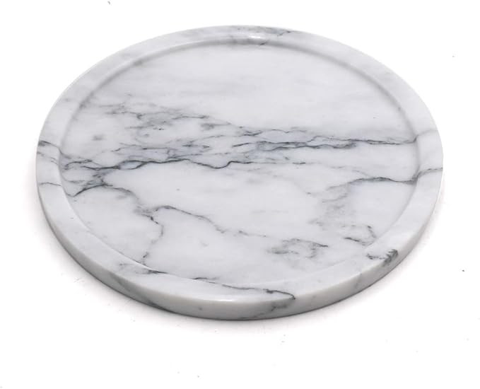 LUANT Circular Marble Stone Decorative Tray for Counter, Vanity, Dresser, Nightstand or Desk, Dia... | Amazon (US)