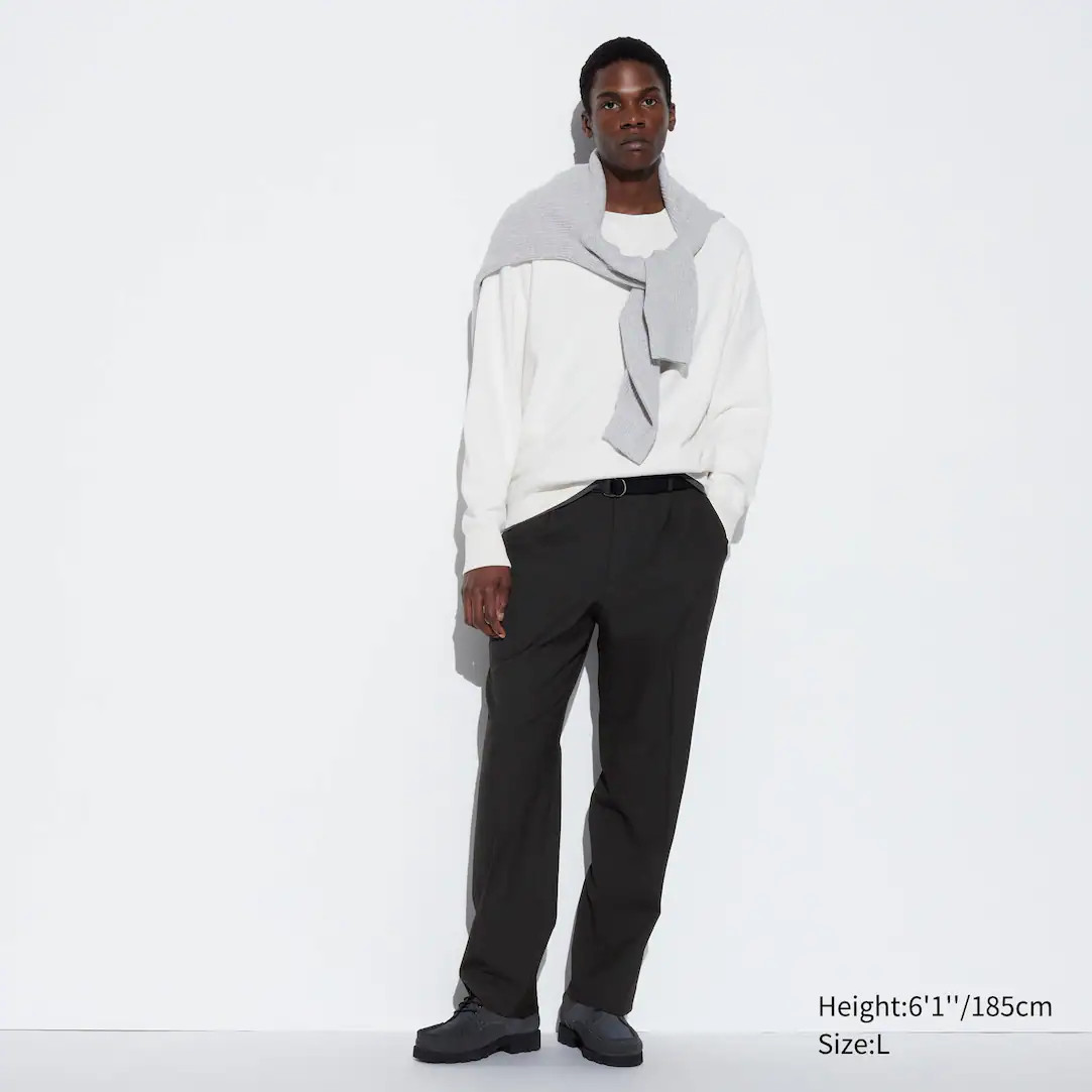 Pleated Wide Leg Trousers | UNIQLO (UK)
