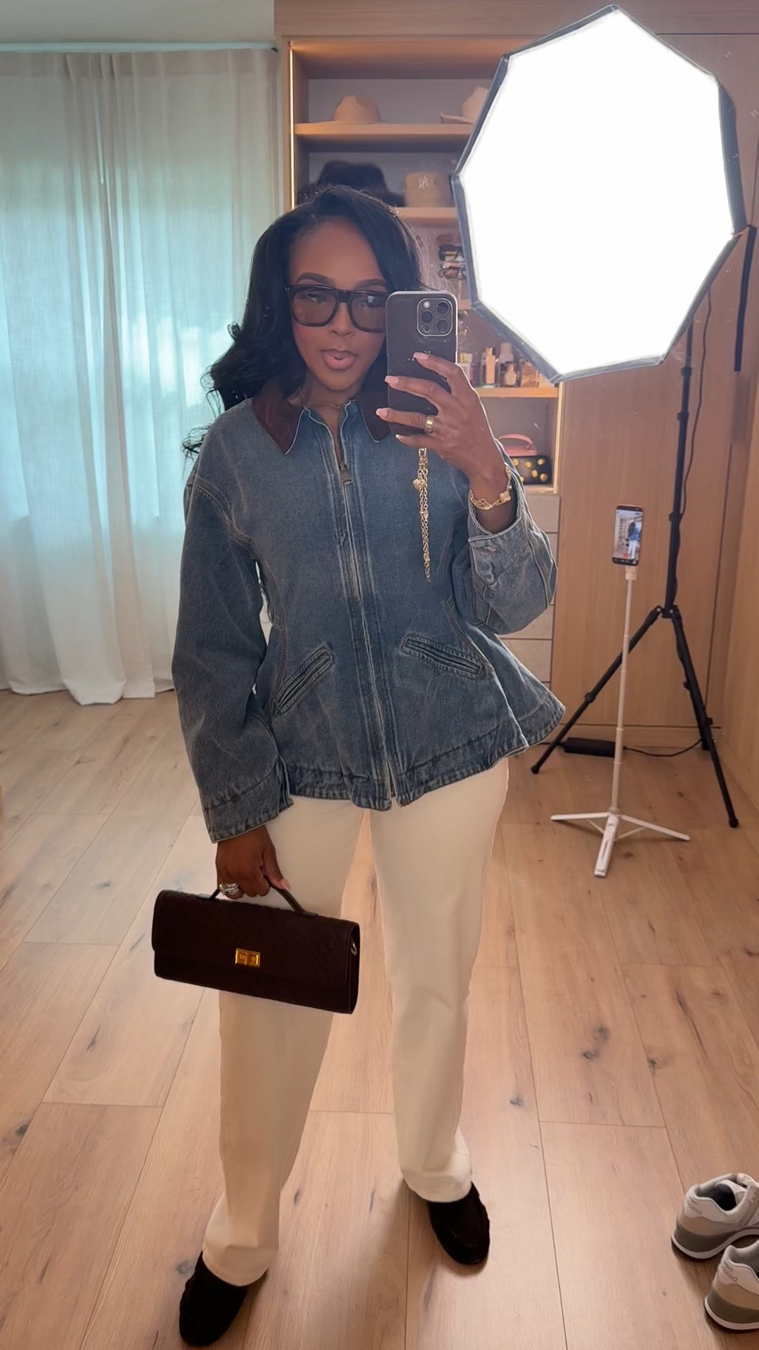 Casual, polished, and easy to repeat — this is one of those outfits that works without overthinking. The structured denim jacket gives shape, while the neutral base keeps everything clean and elevated.

This is a long-term shopping strategy look. Every piece can be styled multiple ways, so the cost per wear drops fast. The jacket works with jeans, trousers, and dresses, and the neutral pants are a year-round staple.

Perfect for casual workdays, errands, meetings, travel days, or grabbing lunch while still looking put together.

📏 Sizing:
Denim Jacket: Size Small  
Pants: Size Small (27 Long)  
Shoes: True to size  

📐 Measurements:
Height 5'4" | Weight 138 lbs | Bust 34D | Waist 27" | Hips 40"

Tap to get details and save this post — this is an easy outfit you’ll keep reaching for.

denim jacket outfit, neutral everyday style, elevated casual look, classic wardrobe staples, chic daytime outfit, effortless layering pieces

Follow me on Instagram and YouTube @kirasfashionfinds

#LTKootd #LTKgrwm