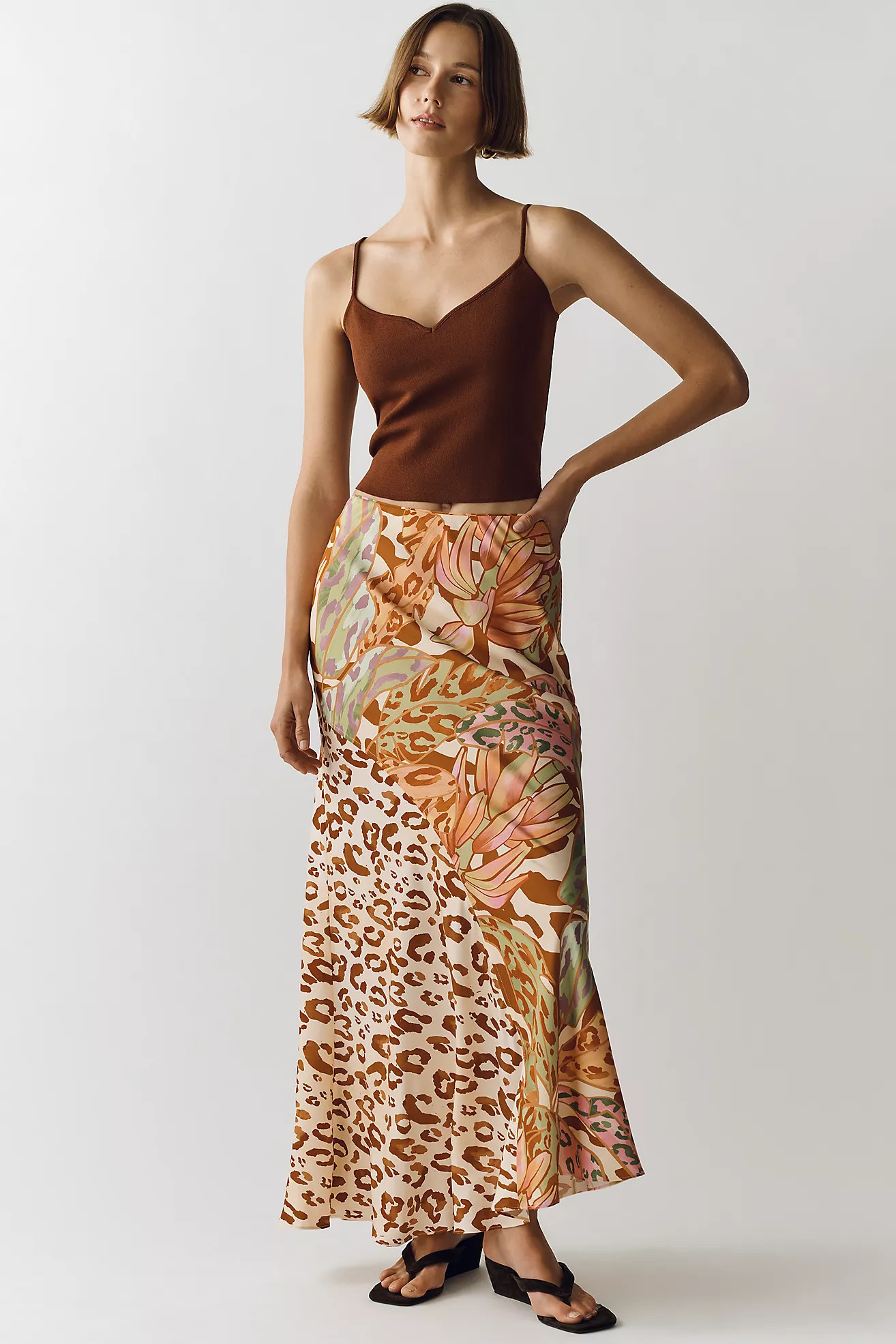 Farm Rio Mixed Print Slip Skirt | Anthropologie (US)