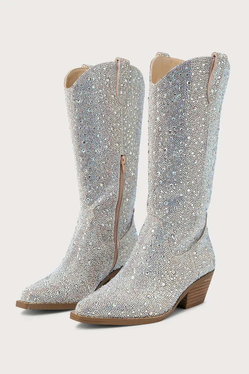 SB-Dalas Silver Rhinestone Pointed-Toe Western Boots | Lulus (US)