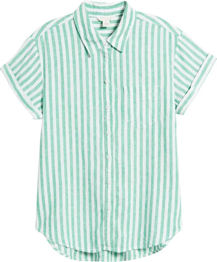 Linen Blend Camp Shirt | Nordstrom