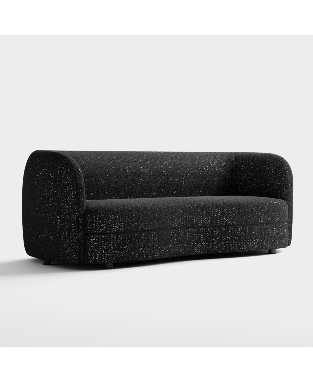 Isabella 82.5" Boucle Fabric Curved Sofa - Black | Macy's