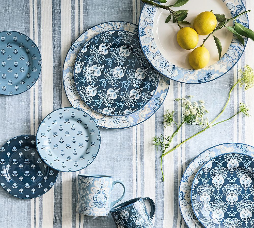 Kravet Jardin Appetizer Plates - Mixed Set of 4 | Pottery Barn (US)