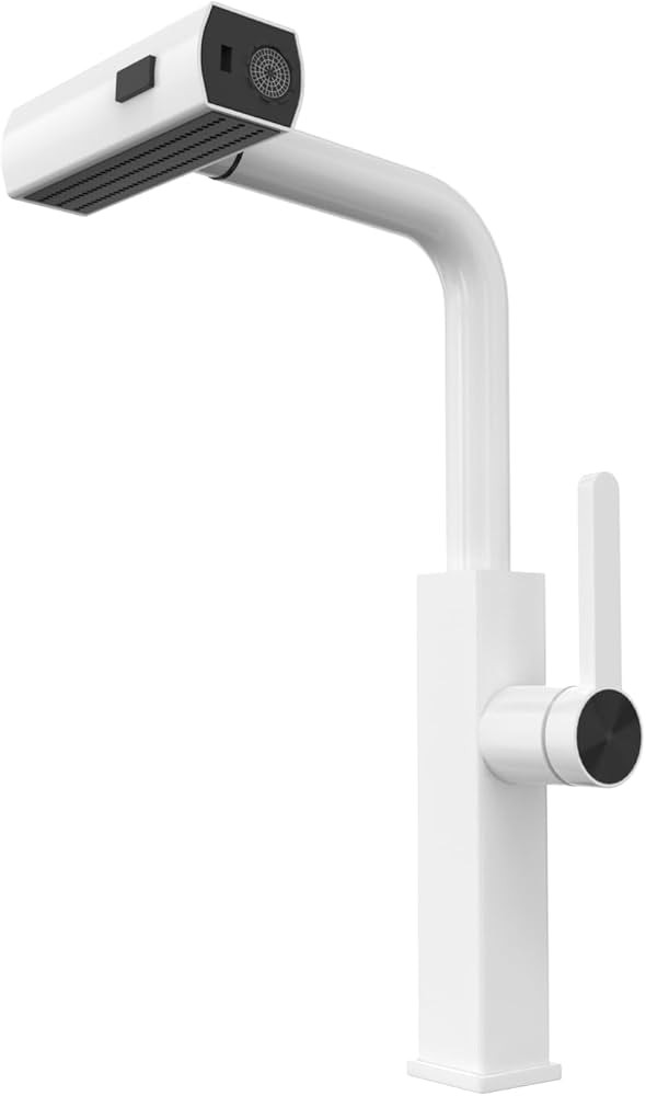 Waterfall Kitchen Faucet,Kitchen Faucet with Pull Down Sprayer White, Faucets for Kitchen Sink,St... | Amazon (US)