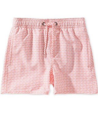 Little Boys Linear Fish Print Swim Trunks | Dillard's