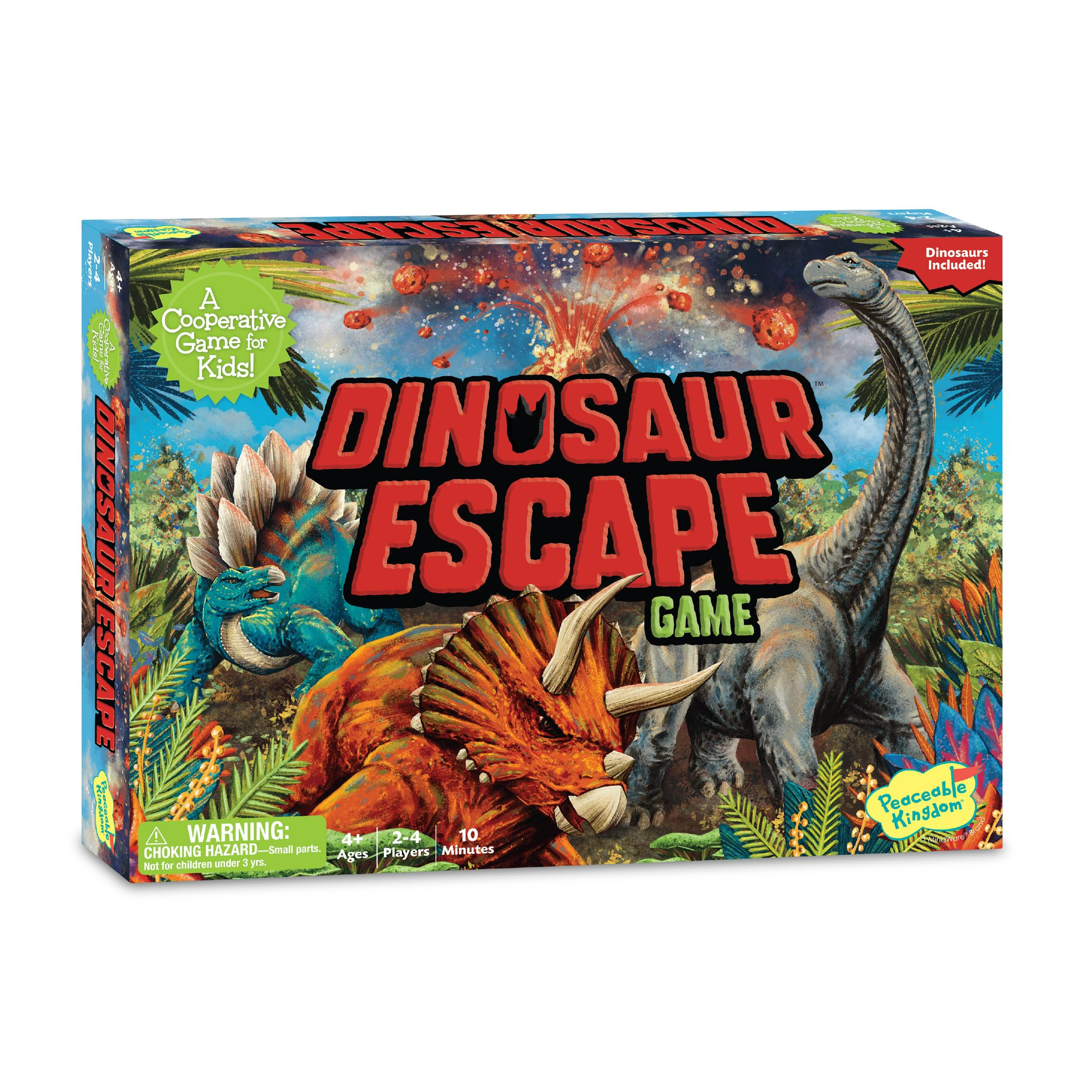 Peaceable Kingdom Dinosaur Escape Cooperative Memory Game of Logic and Luck for 2 - 4 Kids Ages 4... | Amazon (US)