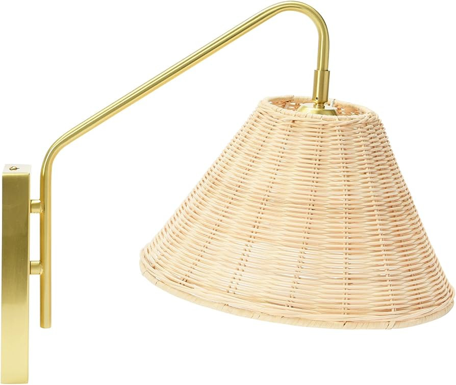 Creative Co-Op Rattan and Metal Wall Sconce | Amazon (US)