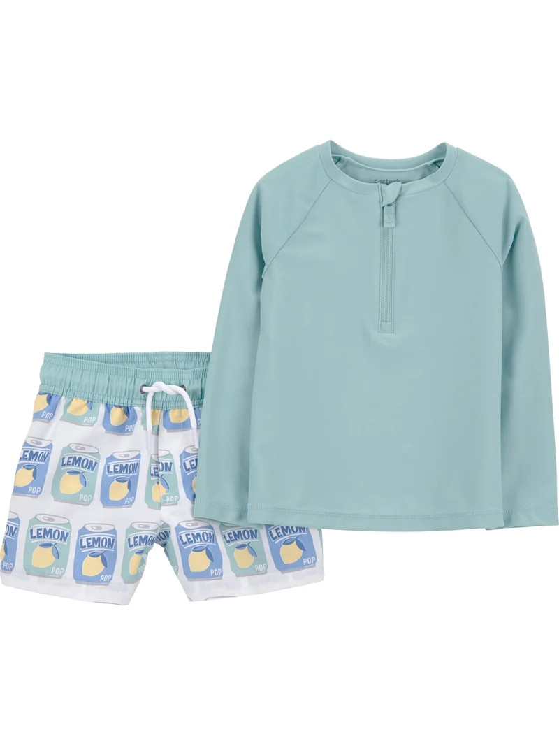 Carter's Child of Mine Toddler Boy Rash Guard Swimsuit Set, 2-Piece, Sizes 12M-5T | Walmart (US)