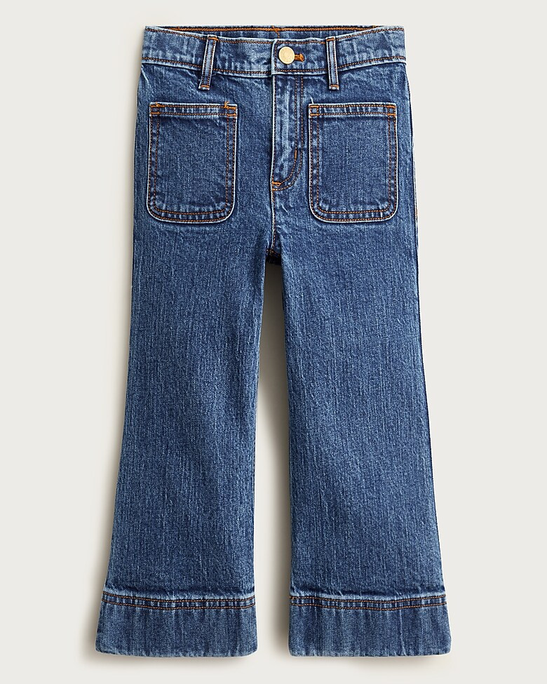 Girls' sailor stretch denim trouser | J. Crew US