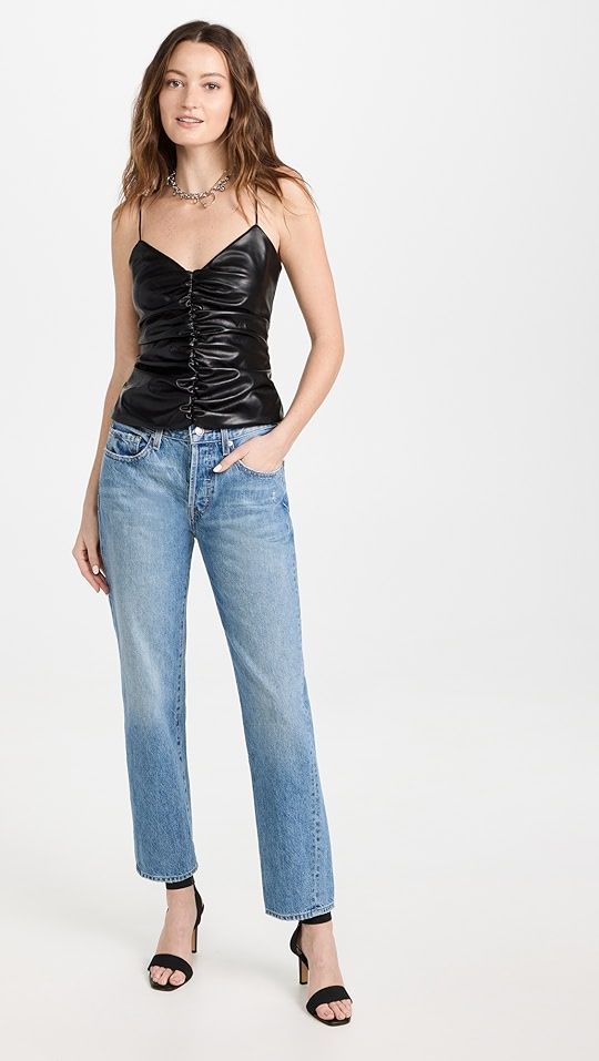 Ruched Vegan Leather Cami | Shopbop