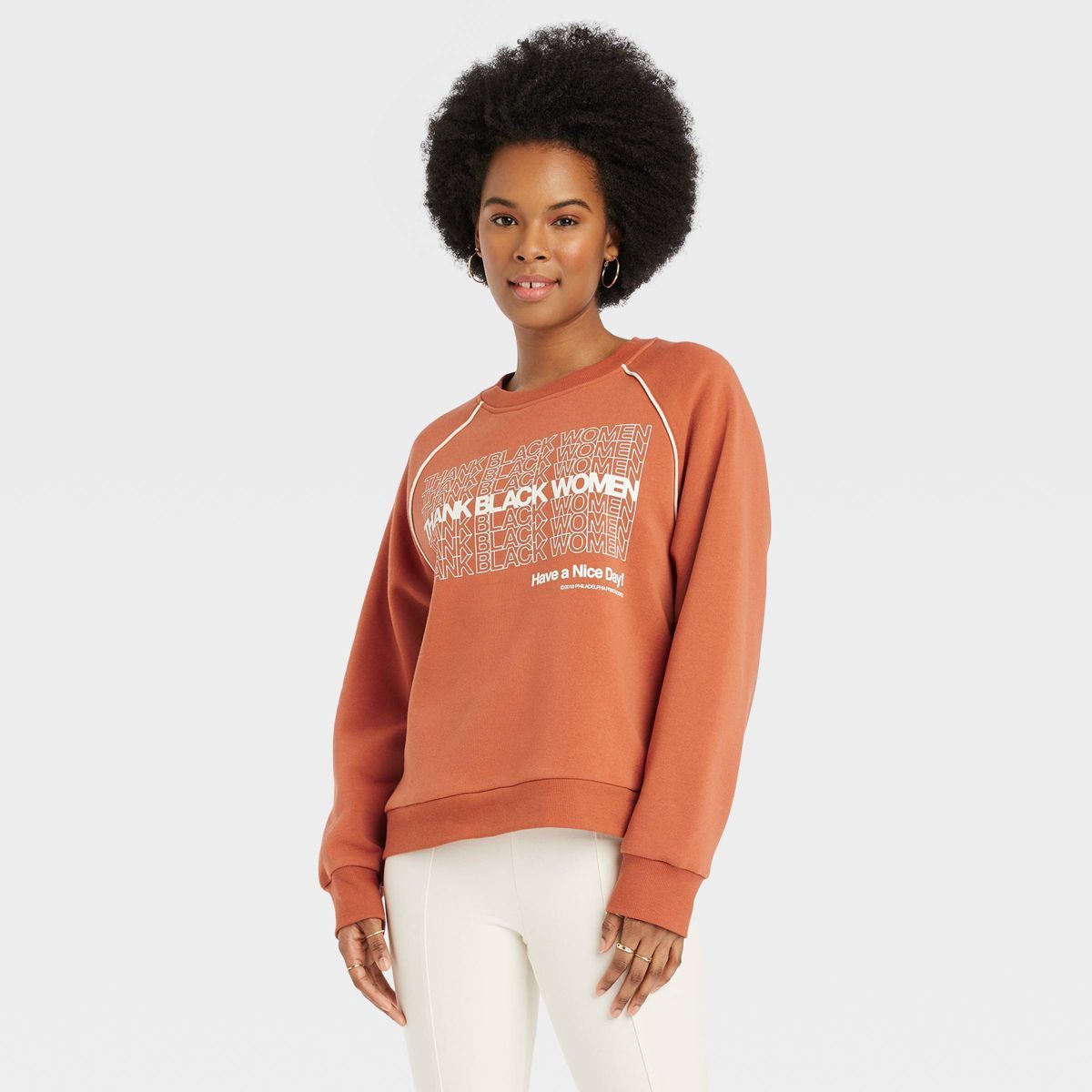 Women's Thank Black Women Graphic Sweatshirt - Brown | Target