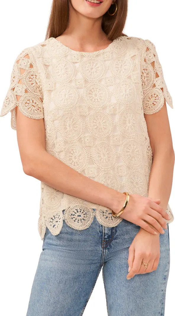 Vince Camuto Cotton Crochet Top | Nordstrom | Nordstrom