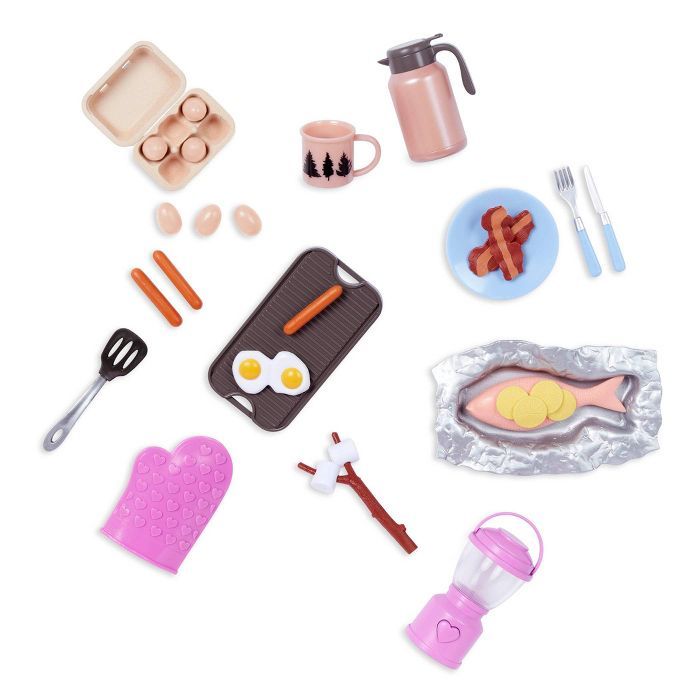 Our Generation Campfire Cookout Play Food & Light-Up Lantern Accessory Set for 18" Dolls | Target