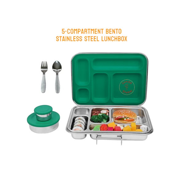 ZandH Global Stainless Steel Bento Lunch Box, 5 Compartments w/Utensils, Soup Bowl and Dressing B... | Walmart (US)