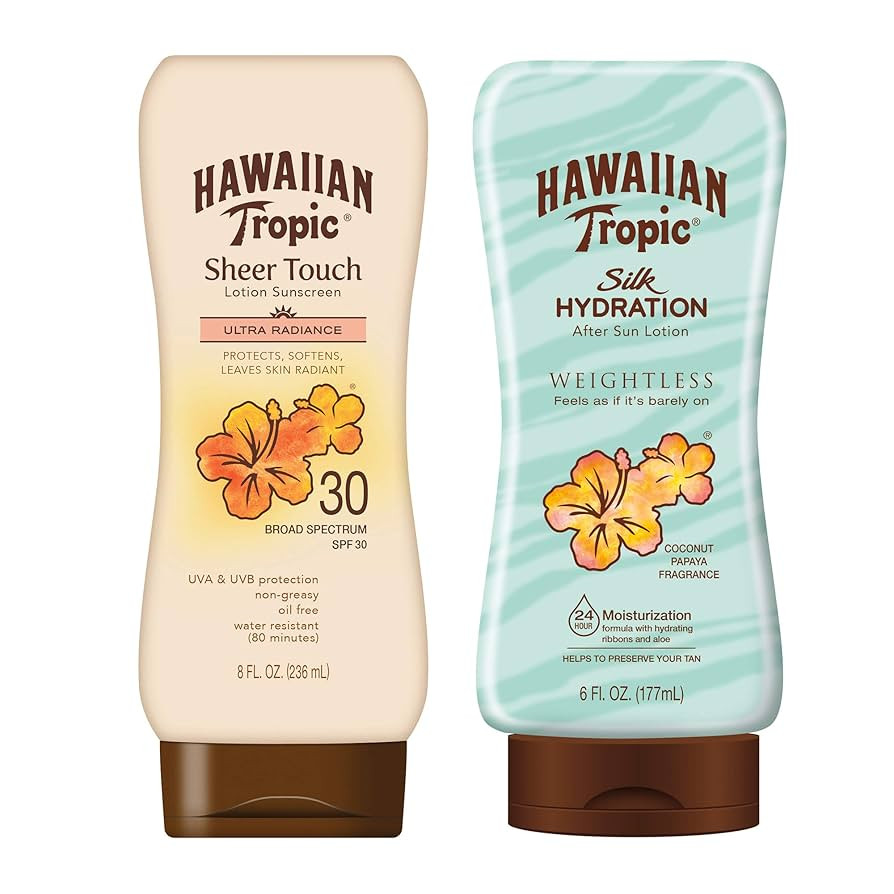 Hawaiian Tropic SPF 30 Broad Spectrum Sunscreen and After Sun Pack with 8oz Sheer Touch Moisturiz... | Amazon (US)