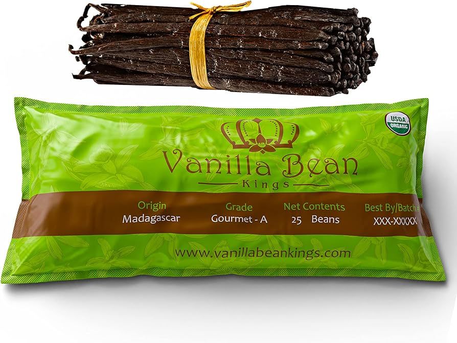 25 Organic Madagascar Vanilla Beans. Whole Grade A Vanilla Pods for Vanilla Extract and Baking | Amazon (US)