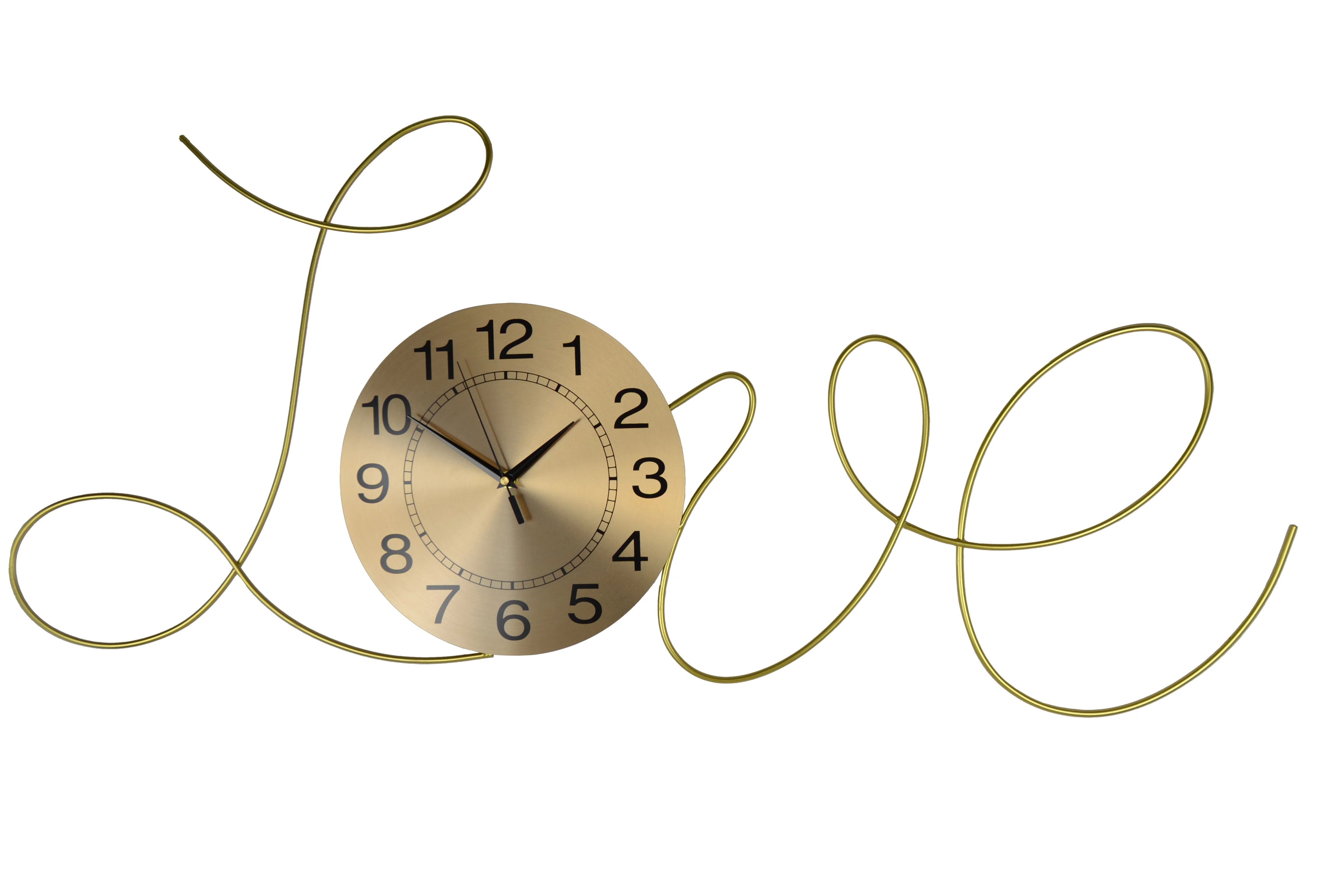 Three Star Im/Ex Inc. Love Sign Metal Wall Clock in Elegant Cursive | Wayfair | Wayfair North America