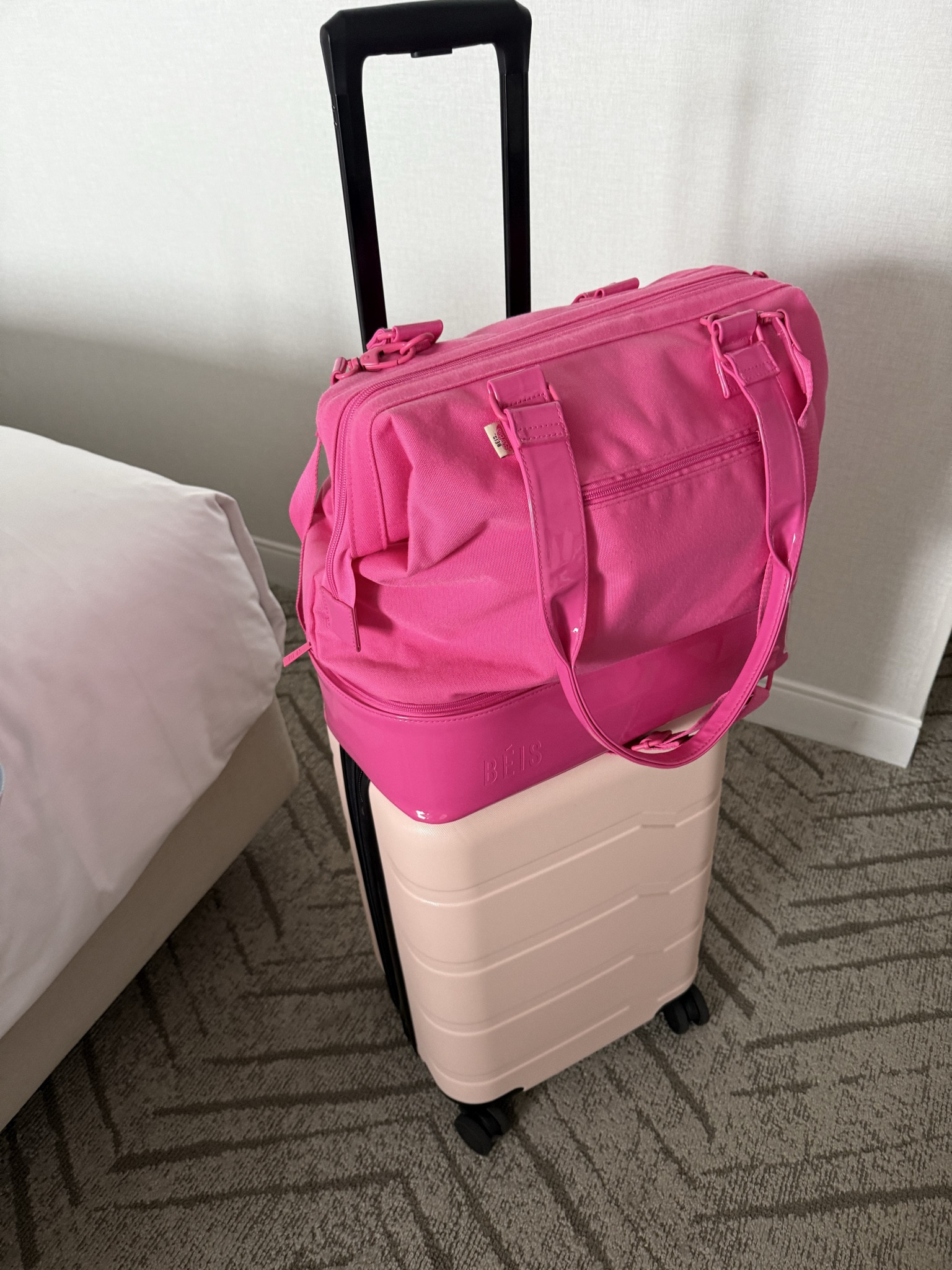 I no longer travel without my #beis weekender bag! She is spacious, and durable! This is the mini size which fits under the airplane seat!
.
.
#beis #weekender #dufflebag #suitcase #travel 

#LTKstyletip #LTKtravel #LTKSeasonal