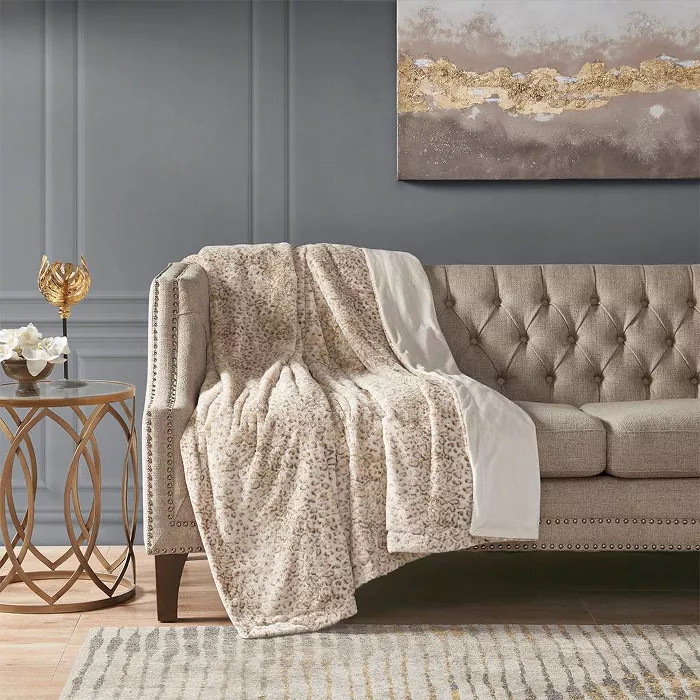 60" x 70" Marselle Oversized Faux Fur Throw Leopard | Target