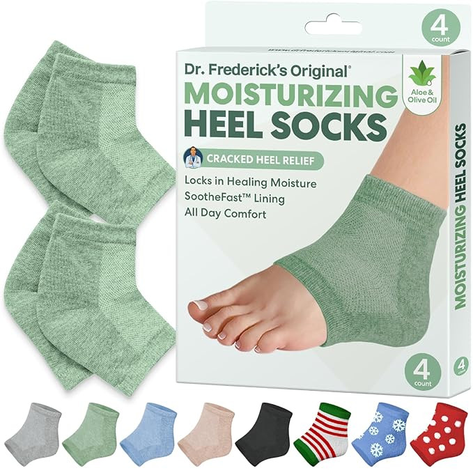 Dr. Frederick's Original Moisturizing Heel Socks for Cracked Heel Treatment - 2 Pairs - Socks for... | Amazon (US)