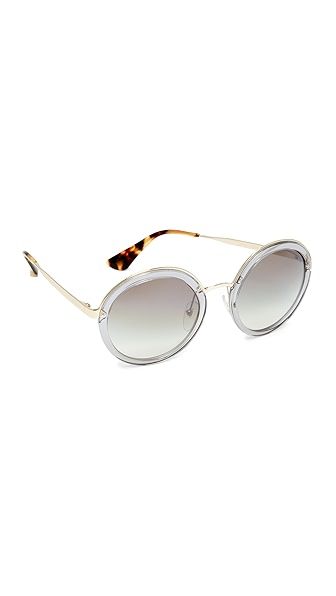 Prada Transparent Round Sunglasses | Shopbop