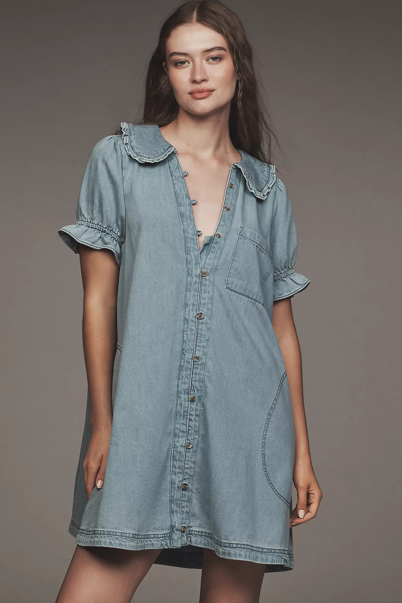 The Keira Denim Mini Dress by Pilcro | Anthropologie (US)