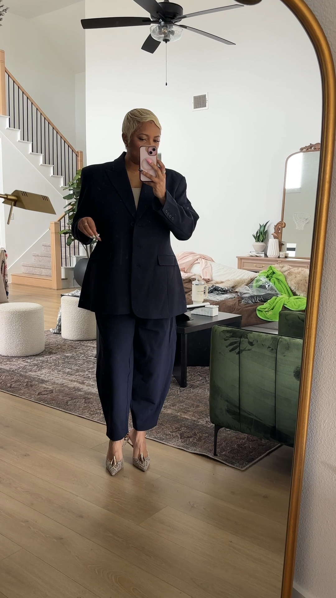 A navy suit is a must for interviews. This one is affordable and does exactly what it needs to do. Run! 

#LTKootd #LTKWorkwear #LTKMidsize