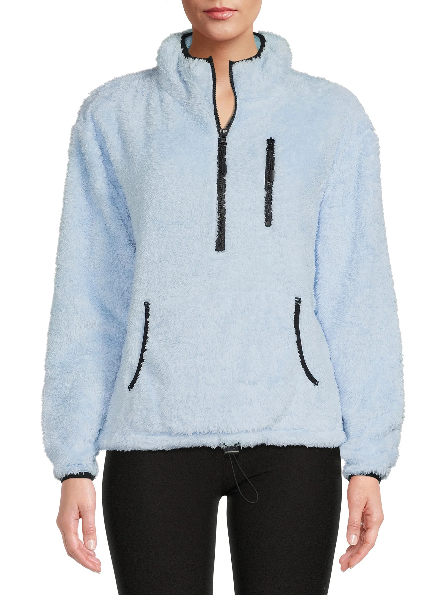 No Boundaries Junior's Plush Quarter Zip Pullover - Walmart.com | Walmart (US)