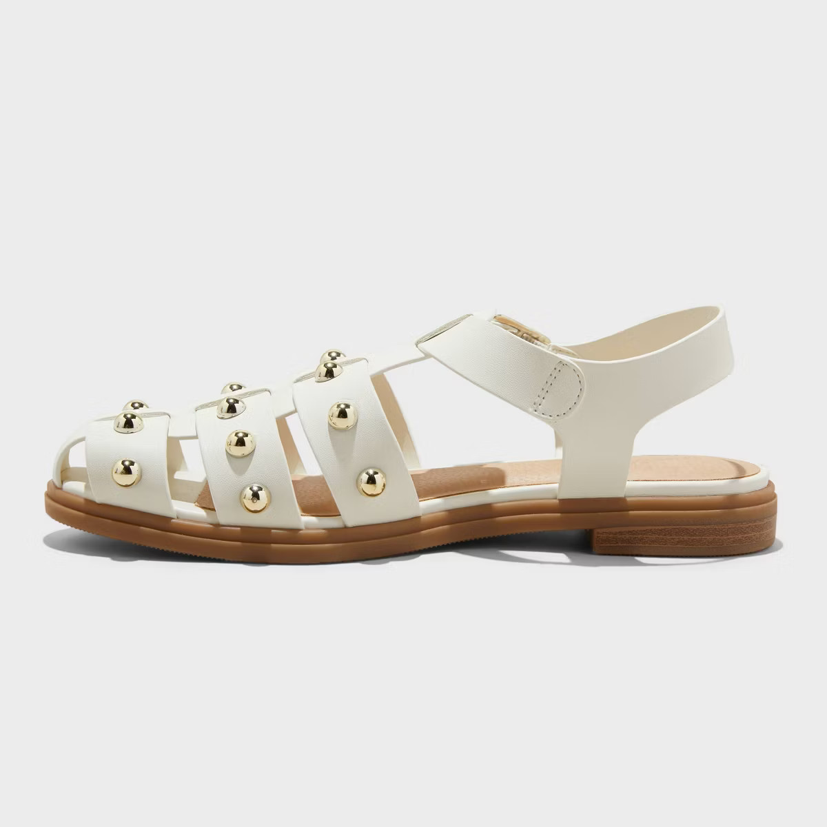 Women's Winnie Studded Fisherman Sandals - Universal Thread™ Off-White 7.5: Adjustable Buckle, ... | Target