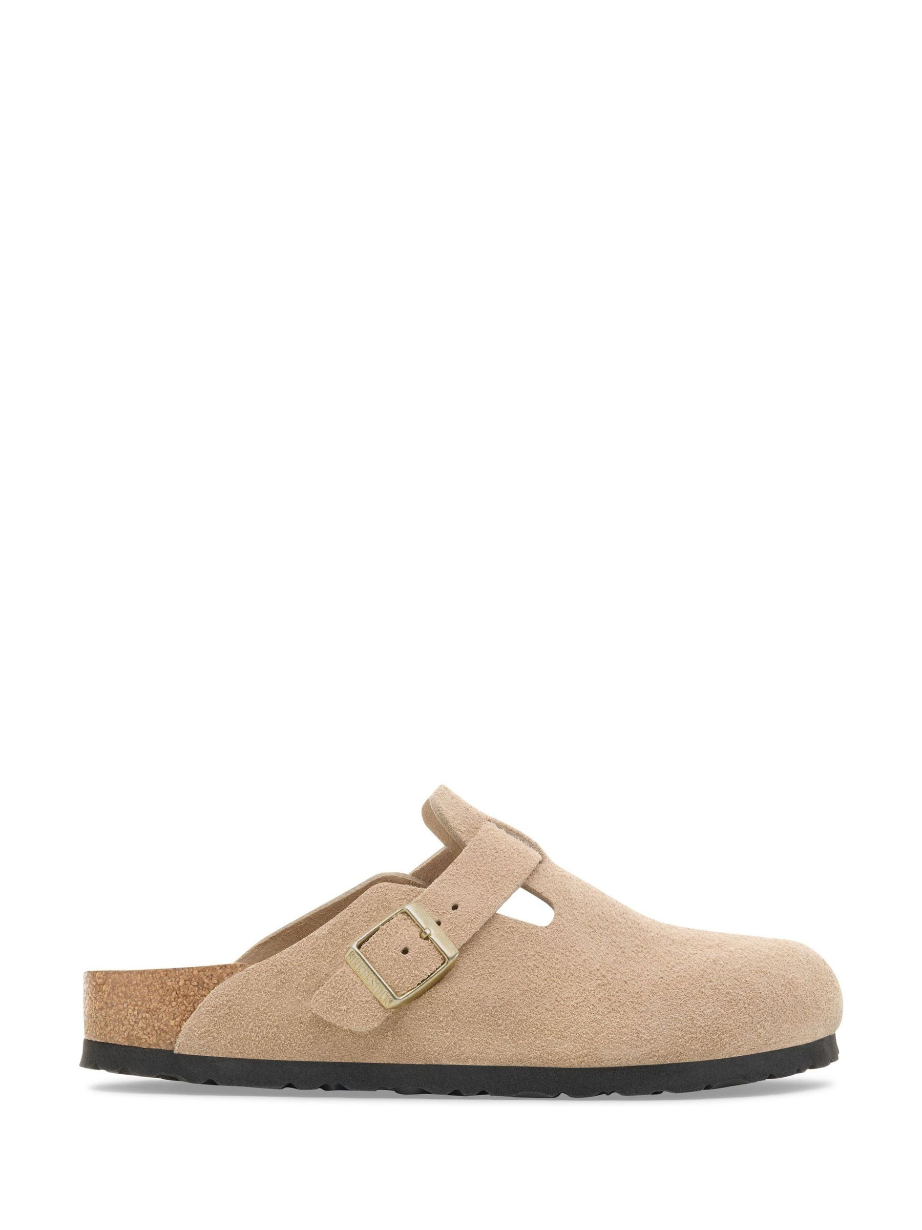 Birkenstock Birkenstock Cream Boston Suede Clogs | Next US
