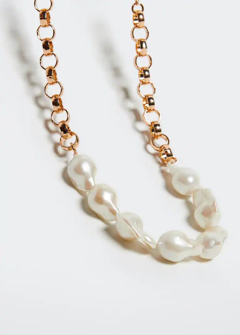 Pearl chain necklace -  Women | Mango United Kingdom | MANGO (UK)