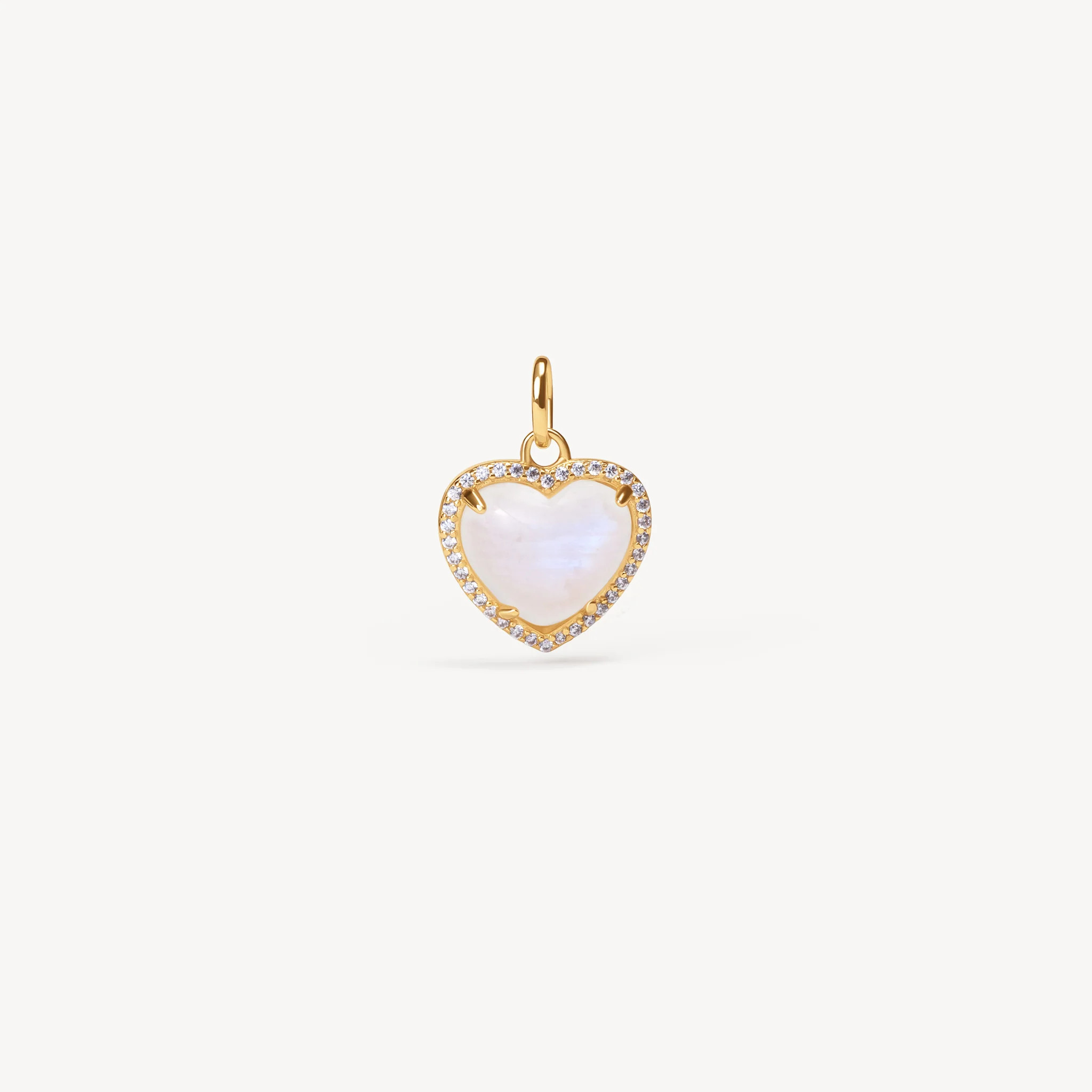 Rainbow Moonstone Heart Charm | Hillberg & Berk | Hillberg & Berk