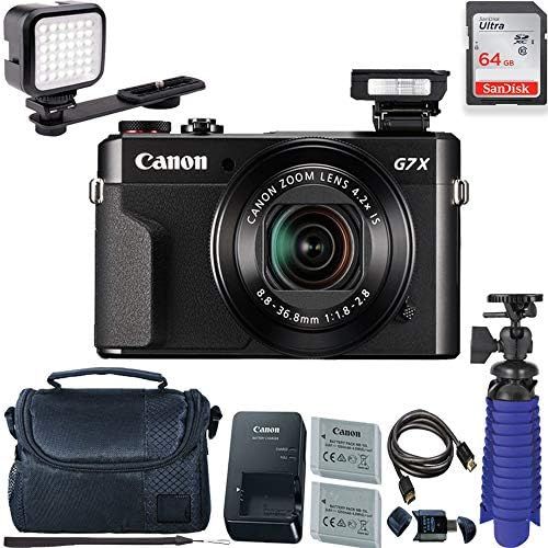 Canon PowerShot G7 X Mark II Digital Camera with 64 GB Card + LED Compact On-Camera Light + Premium  | Amazon (US)