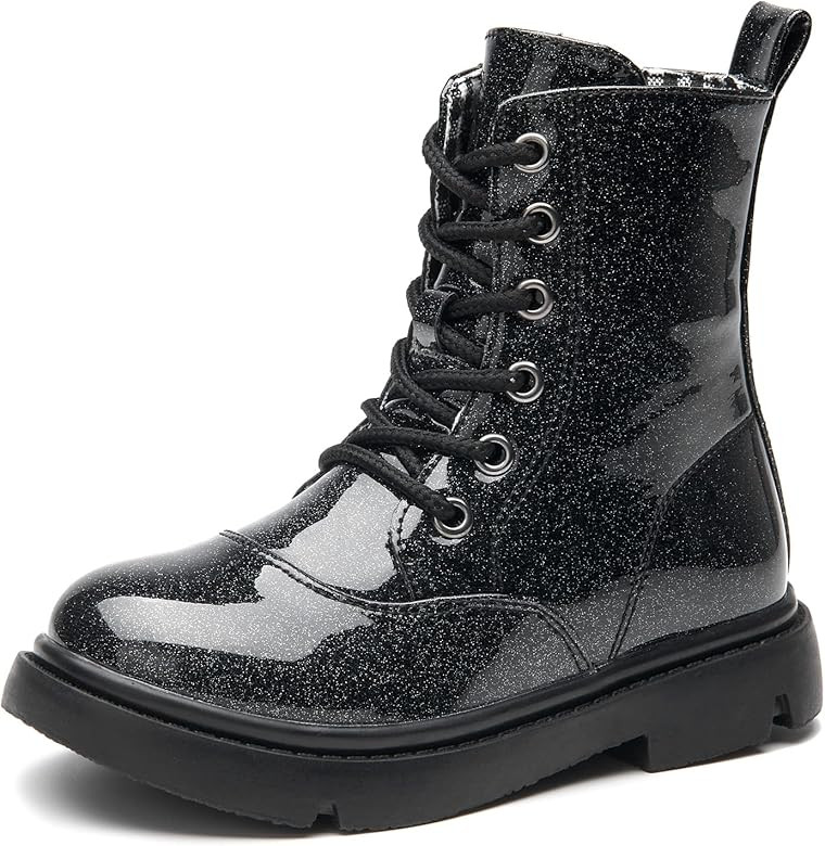 DADAWEN Children's Boy's Girl's Lace-Up & Side Zipper Ankle Combat Boots | Amazon (CA)