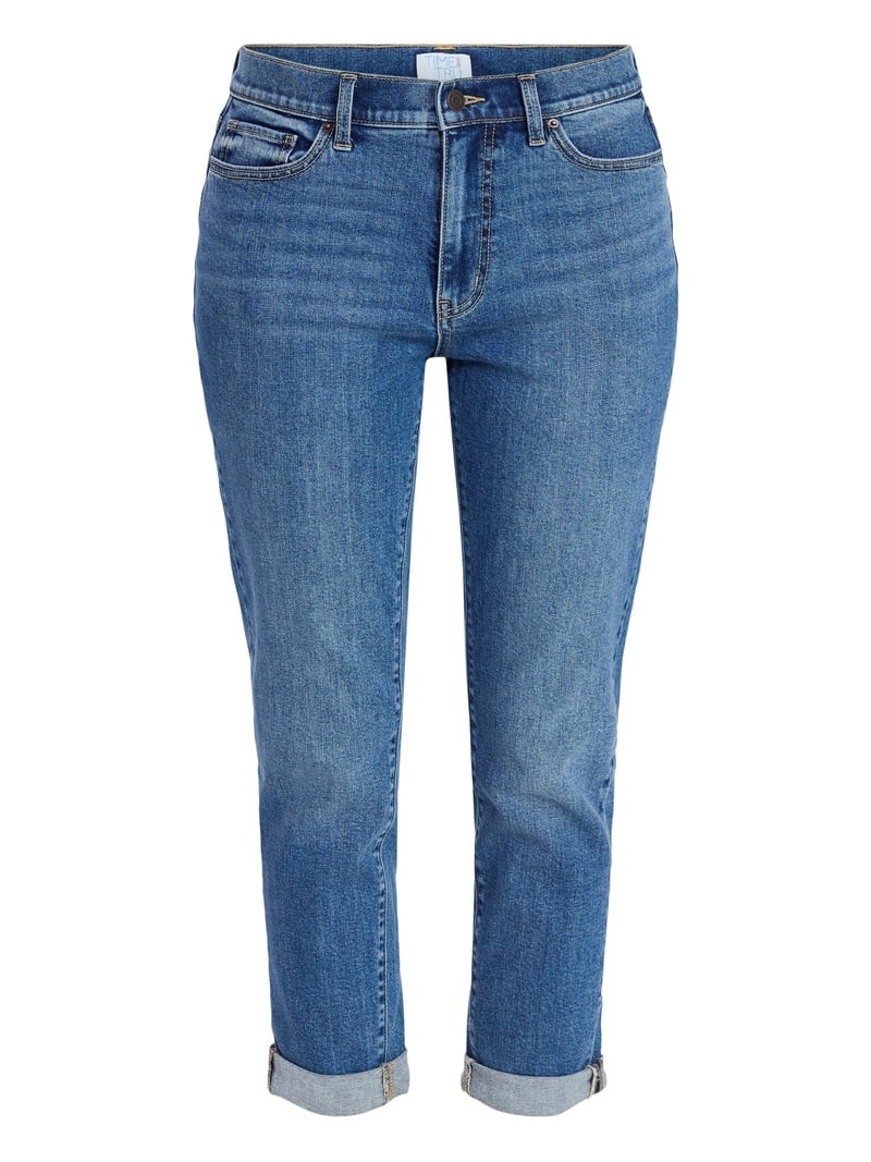 Time and Tru Women's Mid Rise Boyfriend Jeans, 26" Inseam, Sizes 0-22 | Walmart (US)