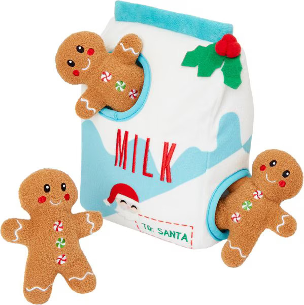 Frisco Holiday Milk & Gingerbread Cookies Hide & Seek Puzzle Plush Squeaky Dog Toy, Small/Medium | Chewy.com